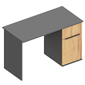 Стол письменный Стил правый (Темно-серый/Дуб золотистый)