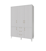 Шкаф 3-х створчатый с ящиками Толедо ТШ-24 (Белый)