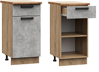 Шкаф нижний ШН1Я 400 Кухня Татами (3D/Милано Белый) БЕЗ СТОЛЕШНИЦЫ