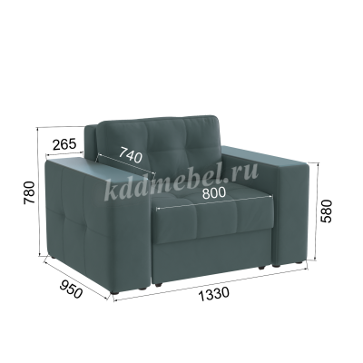 Кресло-кровать Виконт (Серый/Бриз)