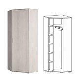 Шкаф угловой Джаз (Ясень анкор белый)