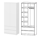 Шкаф Ницца 2-х створчатый НЦ.01 (Белый)