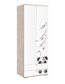Шкаф двухдверный Панда 55.01 (Дуб мария/Белый) РАСПРОДАЖА