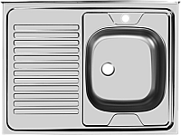 Мойка накладная  Юкинокс Стандарт-800 правая с сифоном (Металлик)