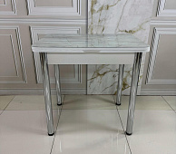 Стол обеденный Д29 раскладной (Мрамор серый 036/Белый)