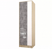 Шкаф Колибри (Дуб сонома/Ателье светлое/Акрил белый)