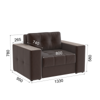 Кресло кроватьНави_Коричневый