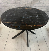 Стол обеденный раздвижной Арчи (Мрамор 654/Опоры черные)