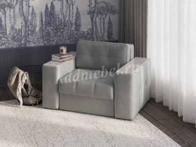 Кресло-кровать Виконт (Светло-серый/Холст белый)