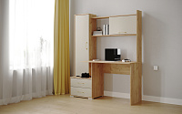 Стол компьютерный Квартет-9 (Дуб крафт золотой/Кашемир)