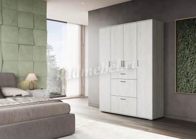 Шкаф распашной Нельсон-3 (Крафт белый)