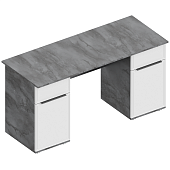Стол письменный 2х тумбовый Лео-2 (Айрон рок/Софт айс)