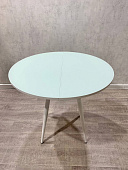 Стол обеденный раздвижной с фотопечатью Элип-1 (Белый/Подстолье конус белый)