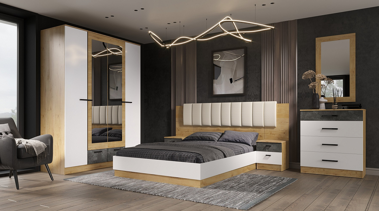 Адель Эра (Дуб вотан/Белый гладкий)