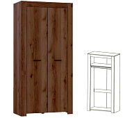 Шкаф Квадро-18 2-х створчатый (Дуб Делано темный)