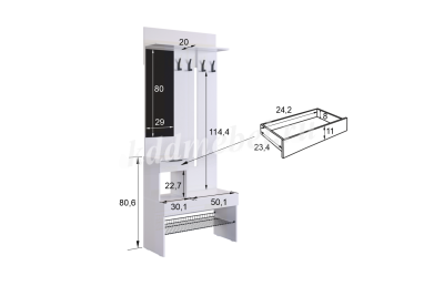 Прихожая К2 Баско (Кашемир/Дуб крафт золотой)