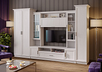 Стенка Прага-1 с карнизом (Ясень анкор белый)